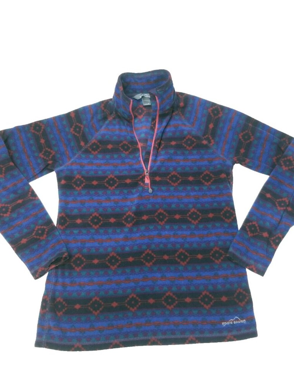 Eddie Bauer Aztec Sweater Womens S Small Fleece Southwestern Navajo Pullover LL